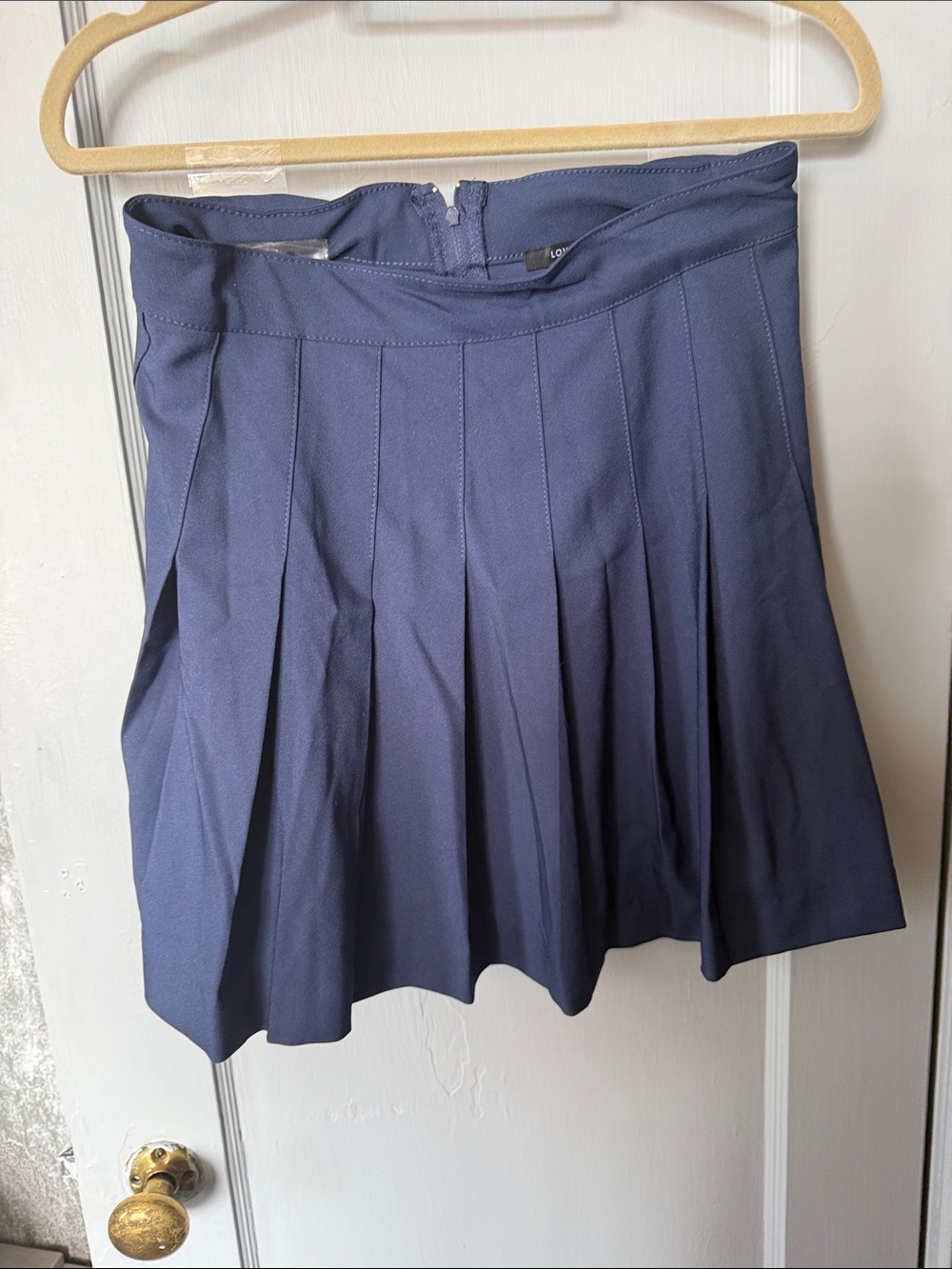 Love Tree Navy Pleated Skater Skirt